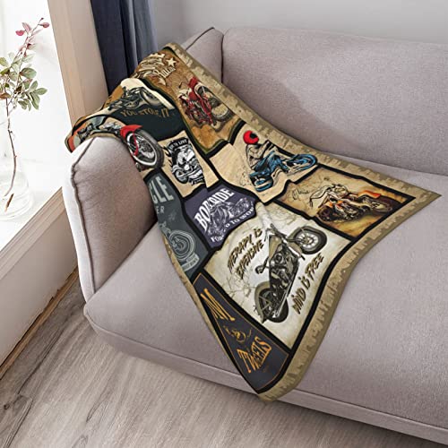 Motorcycle Blanket Gifts for Men and Women Throw Blanket for Couch Sofa Bed Plush Throw Fleece Blanket Soft Cozy Bedding for Kids and Adults Bedroom Size 50"x40"