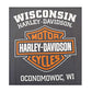 Harley-Davidson Mens Elongated Orange Bar & Shield Charcoal T-Shirt 30291961 (L)