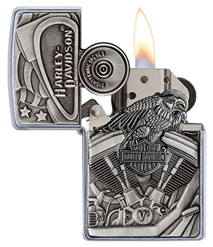 Zippo Harley-Davidson Motor Flag Emblem Street Chrome Pocket Lighter