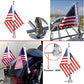 Motorcycle Flagpole Mount and American Flag - 6" x 9" Premium Double Sided USA Flag - Stainless Flag Pole Fixed Mount for 1/2" Tubular Luggage Racks for Harley Davidson Honda Goldwing Etc