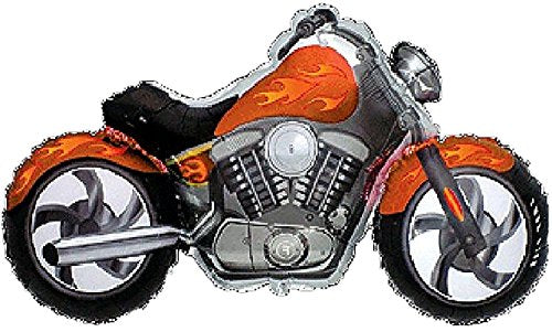 Motocicleta Harley Davidson Hog Bike Naranja Negro Globo de aluminio Mylar para fiesta de 45 pulgadas