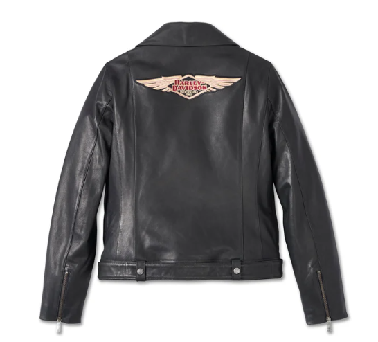 Chaqueta de cuero biker 120th Anniversary D-Pocket para mujer