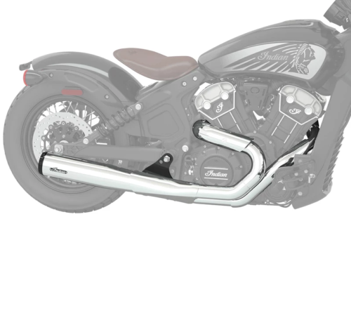 Indian Motorcycle Stage 1 Sistema de escape completo cromado 2 en 1 2019-2023 Scout