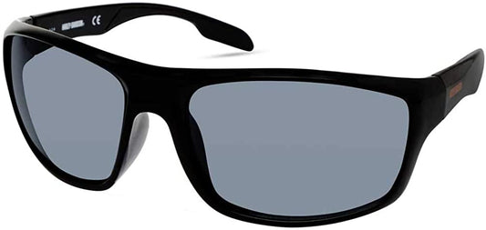 Harley-Davidson - Gafas de sol rectangulares de plástico para hombre, marco negro y lentes ahumadas
