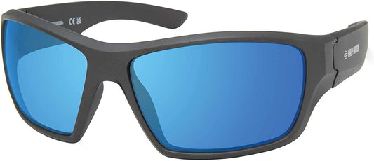 Harley-Davidson Gafas de sol de marco grueso para hombre, marcos azules y lentes de espejo azules