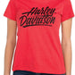 Harley-Davidson Razor H-D - Camiseta de manga corta con cuello redondo para mujer