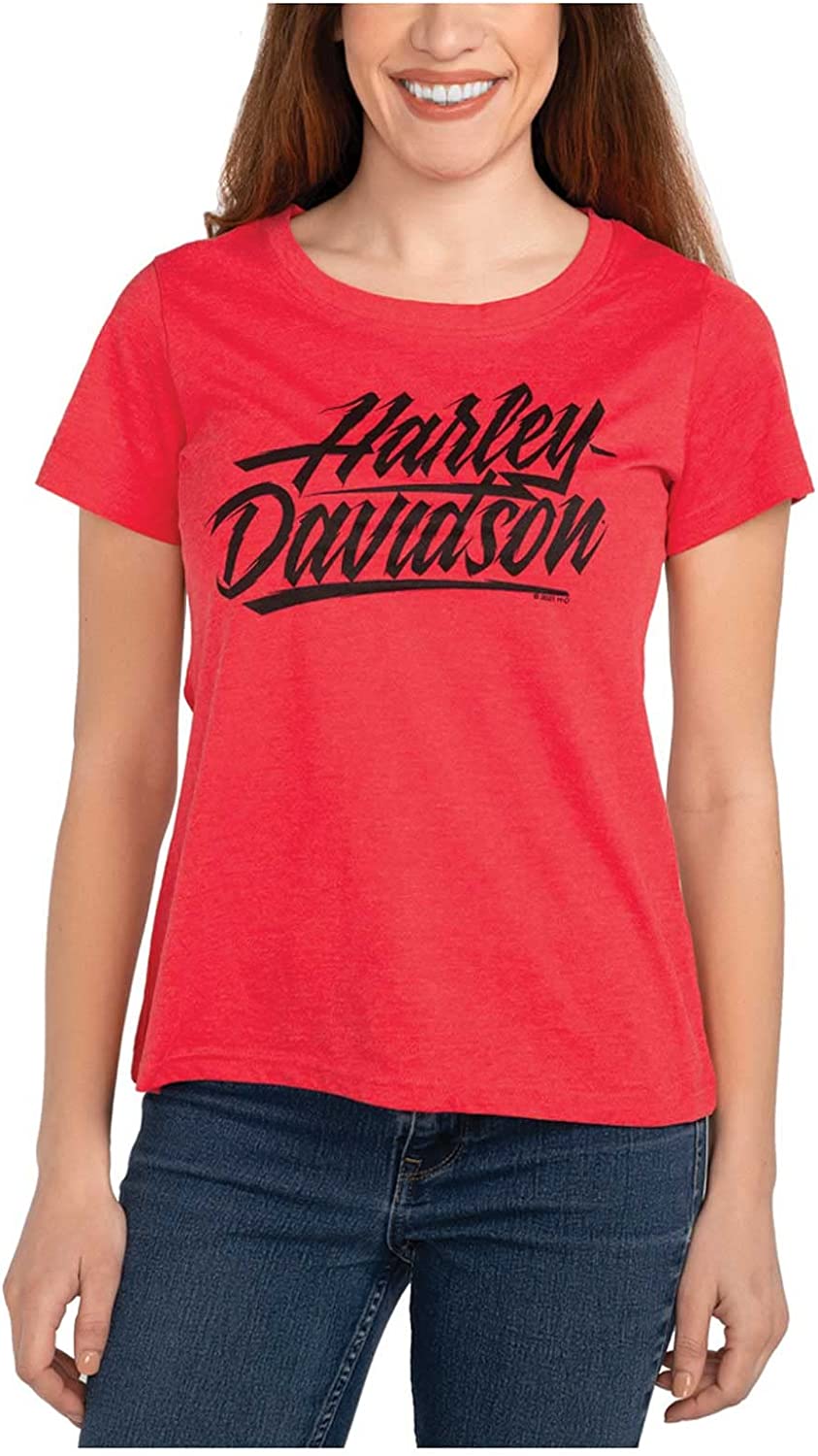 Harley-Davidson Razor H-D - Camiseta de manga corta con cuello redondo para mujer