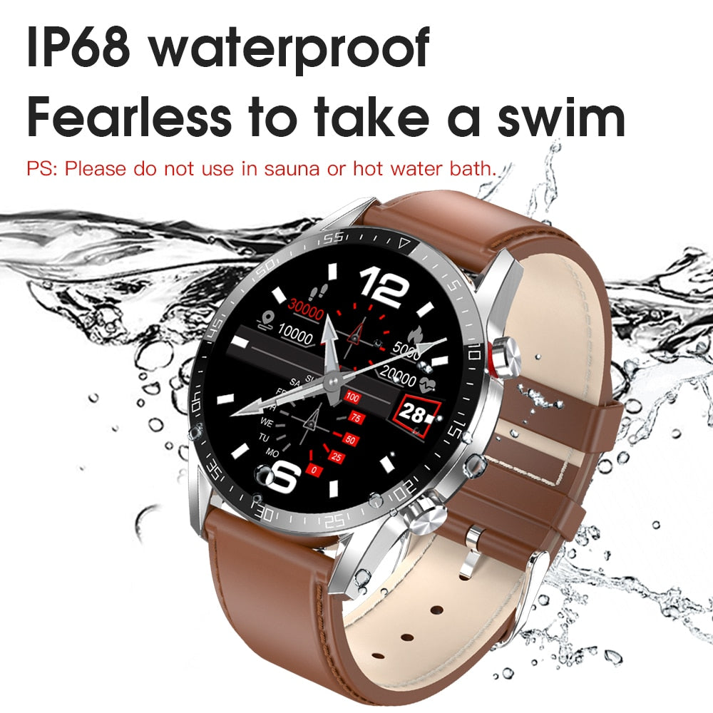 New L13 Smart Watch Men IP68 Waterproof ECG PPG Bluetooth Call Blood Pressure Heart Rate Fitness Tracker Sports Smartwatch