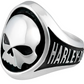 Anillo grande de acero con calavera para hombre