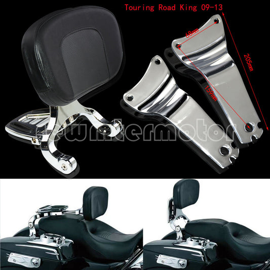 Respaldo ajustable para conductor y pasajero apto para Harley Touring Road King 09-13