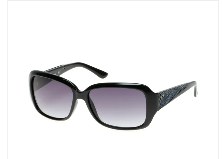 Rectangular Frame with Glitter Temple Sunglasses