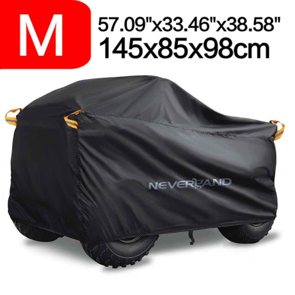 Quad Bike ATV Cover Universal 190T Waterproof Motorcycle Vehicle Scooter Kart Motorbike Covers M L XL XXL XXXL Black Silver