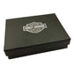 Harley-Davidson Men's Classic H-D Leather Tri-Fold Wallet Set de regalo en caja - Negro, Harley Davidson
