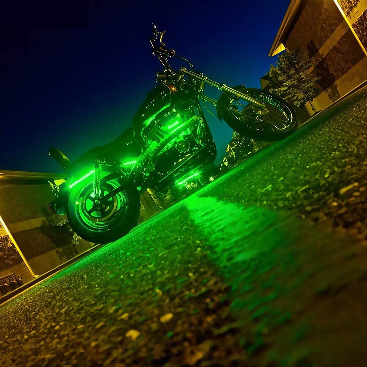 Kit universal de tira de luces LED RGB 72 LED de neón bajo brillo, 6 piezas compatible con Harley Davidson